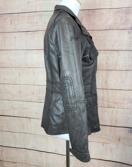 Eddie Bauer Lambskin Leather Bomber Jacket - Picture 3 of 7